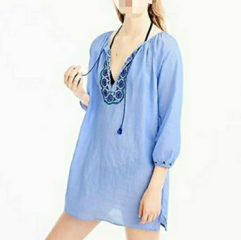 J.crew embroidered beach cover up